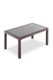 Almina İtaly Rattan Masa Takımı 6 Kişilik 90X150 Camsız Rattan Masa Takımı Bahçe Mobilyası - 3