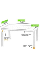 Almina Premium Rattan Masa Takımı 80X140 6'Lı Rattan Bahçe Takımı Camlı Masa Koltuk Seti Koyu Kahverengi - 2