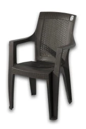 Almina Rattan Takım 90X90 Cm Trend Lüx Camsız Masa 4 Adet Gold Sandalye Kahverengi Renk - 3