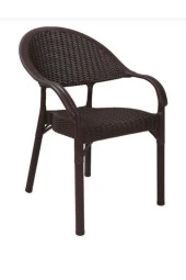 Capissi Rattan Camlı Masa Takımı 90X150 Ölçü Masa 6 Adet Bambu Rattan Koltuk - 3