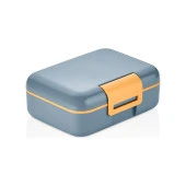 Beslenme Kutusu Çift Katlı Alt Hazne İki Bölmeli Yemek Saklama Kabı Çatal Kaşık Bıçak Set Gri - 1