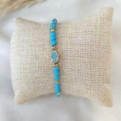 Bileklik Hz Fatıma Eli Model Dogal Taş Turkuaz Ayarlanabilir İp Bileklik Hediye Takı thumbnail 2