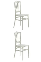 Almina Vals Beyaz Sandalye Bahçe Balkon Teras Sandalyesi 2 Adet Sandalye Takımı - 1