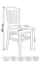 Almina Vals Beyaz Sandalye Bahçe Balkon Teras Sandalyesi 2 Adet Sandalye Takımı - 5