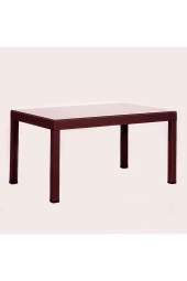 Almina Italy 80X140 Camlı Masa Takımı 6 Kişilik Rattan Desenli Bahçe Balkon Kahve Rattan Masa Takımı - 2