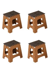 Almina Katlanır Tabure Taşınabilir Sandalye Orta Boy 4 Adet - 1