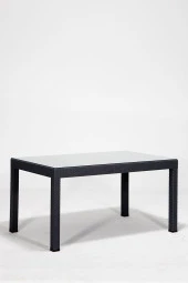 Almina Italy 80X140 Camlı Masa Takımı 6 Kişilik Rattan Desenli Bahçe Balkon Antrasit Rattan Masa Takımı - 2