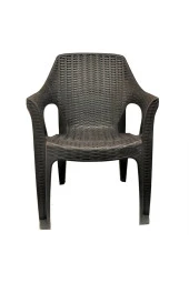 Almina Italy Pro 70X100Cm Rattan Bahçe Balkon Masa Takımı 4 Kişilik Camsız Set Kahverengi - 5