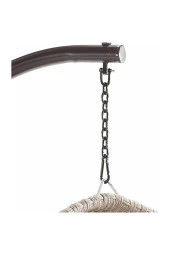 Almina Bahçe Salıncağı Hamak Tek Kişilik Makrome El Örgüsü Mavi Kapalı Askılı Tekli Salıncak - 4