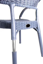 Almina Rattan Masa Takımı 80x140 Camsız Masa 4 Kişilik Bambu Sandalye Seti Bahçe Balkon Teras Takımı - 3