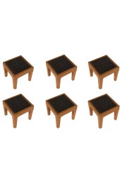 Almina Rattan Sehpa 45x45 Cm Kamp Masa Sehpa Ve Piknik Seti Taba Renk 6 Adet - 1