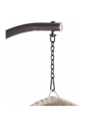 Almina Bahçe Salıncağı Hamak Tek Kişilik Makrome El Örgüsü Gri Kapalı Askılı Tekli Salıncak - 5