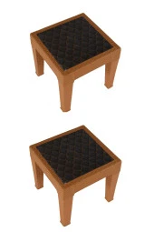 Almina Almina Rattan Sehpa 45x45 Cm Kamp Masa Sehpa Ve Piknik Seti Taba Renk 2 Adet - 1