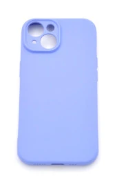 iPhone 15 Uyumlu Düz Renk Esnek Yumuşak Silikon Kılıf  Rubber Açık Mor thumbnail 2