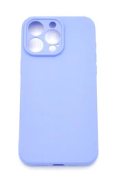 iPhone 13 Pro Max Uyumlu Düz Renk Esnek Yumuşak Silikon Kılıf  Rubber Açık Mor thumbnail 2