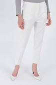 Fermuarlı Cep Detaylı Kalem Pantolon 0201 Ekru - 3