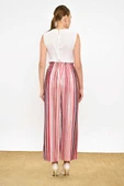 Bel Lastikli Renkli Çizgi Desenli Pantolon 0204 Pudra thumbnail 8