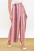 Bel Lastikli Renkli Çizgi Desenli Pantolon 0204 Pudra thumbnail 1