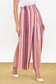 Bel Lastikli Renkli Çizgi Desenli Pantolon 0204 Pudra thumbnail 5