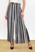 Bel Lastikli Renkli Çizgi Desenli Pantolon 0204 Siyah thumbnail 5