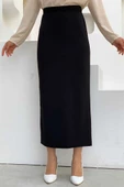 Bel Lastikli Likralı Kalem Etek 1074 Siyah thumbnail 1