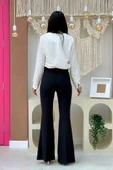 Bel Fermuarlı İspanyolpaça Pantolon 0231 Siyah thumbnail 6