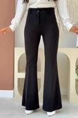 Bel Fermuarlı İspanyolpaça Pantolon 0231 Siyah thumbnail 1