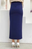 Bel Lastikli Likralı Kalem Etek 1074 Lacivert - 3