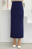 Bel Lastikli Likralı Kalem Etek 1074 Lacivert - 1