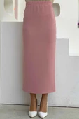 Bel Lastikli Likralı Kalem Etek 1074 Pudra thumbnail 1