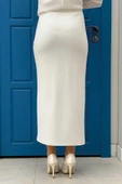 Bel Lastikli Likralı Kalem Etek 1074 Ekru thumbnail 3