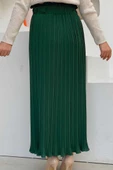 Kalın Lastikli Piliseli Düz Etek 1143 Zümrüt thumbnail 2