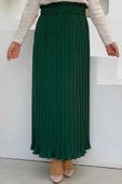 Kalın Lastikli Piliseli Düz Etek 1143 Zümrüt thumbnail 1