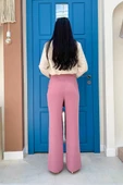 Fermuarlı Yırtmaç Detaylı Cepli Krep Pantolon 0271 Pudra thumbnail 4