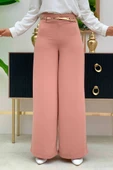 Fermuarlı Kemer Aksesuarlı Pantolon Etek 0125 Somon thumbnail 2