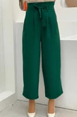 Fermuarlı Bel Bağcıklı Pantolon 0174 Zümrüt - 1