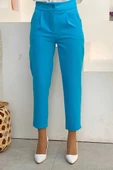 Fermuarlı Cep Detaylı Kalem Pantolon 0201 Mavi - 1