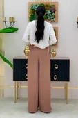 Fermuarlı Kemer Aksesuarlı Pantolon Etek 0125 Taba thumbnail 4