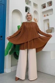 Çapraz Görünüm Pilise Detay Tunik 2363 Taba - 6