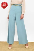 Büyük Beden Fermuarlı Kemer Aksesuarlı Pantolon Etek 0125-1 Mint - 1