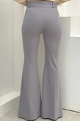 Bel Fermuarlı İspanyolpaça Pantolon 0231 Gri - 4