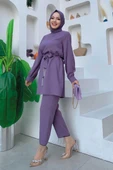 Püskül Detaylı Tunikli Pantolon İkili Takım 8424 Lila thumbnail 2