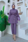 Püskül Detaylı Tunikli Pantolon İkili Takım 8424 Lila thumbnail 1