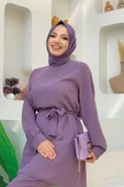 Püskül Detaylı Tunikli Pantolon İkili Takım 8424 Lila thumbnail 4