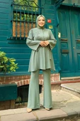 Taş İşleme Detaylı Kuşaklı Tunik ve Pantolonlu Takım 8432 Mint thumbnail 1