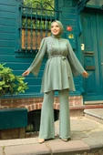 Taş İşleme Detaylı Kuşaklı Tunik ve Pantolonlu Takım 8432 Mint thumbnail 2