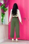 Fermuarlı Bel Bağcıklı Pantolon 0174 Haki thumbnail 3