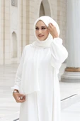 Şallı Namaz Elbisesi 3857 Ekru - 5