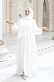 Şallı Namaz Elbisesi 3857 Ekru - 3