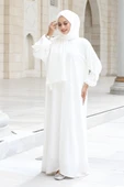 Şallı Namaz Elbisesi 3857 Ekru - 2